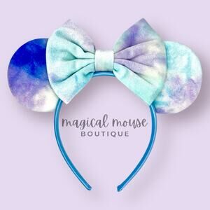 Blue Velvet Vibes Minnie Ears | Disney-Inspired Pastel Tie-Dye Mouse Ears